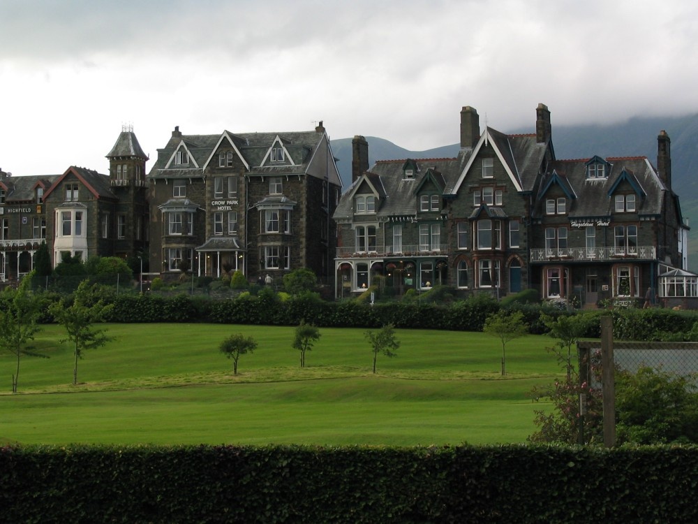 Victorian hotel buildings, Keswick, Derwent water, cumbria