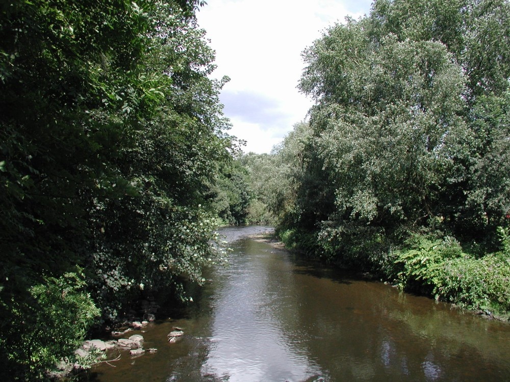 River Calder flowing through Padiham, Lancashire