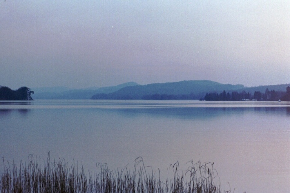 Lake Coniston at dusk, the Lake District.