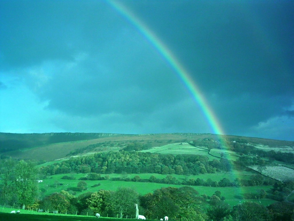 Rainbow in Hathersage Hope Valley. Derbyshire