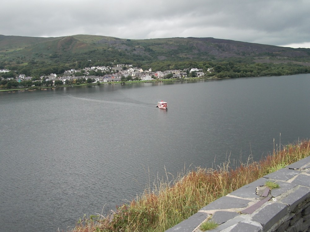 Llanberis, Gwynedd, Wales. View across the lake early in September 2005