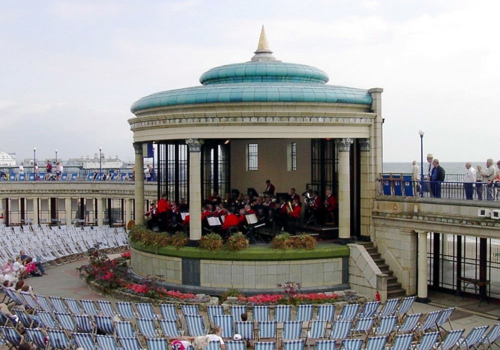 Eastbourne, E. Sussex, a concert at the Bandstand