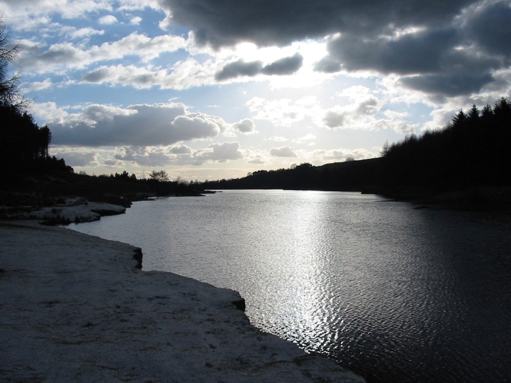 Photograph of Cod Beck Reservoir near Osmotherley. North York Moors.