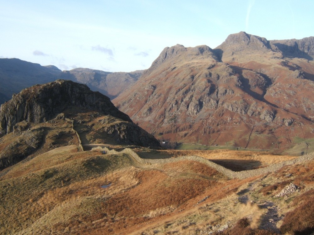 Langdale Pikes from Lingmoor Fell, Lake District.