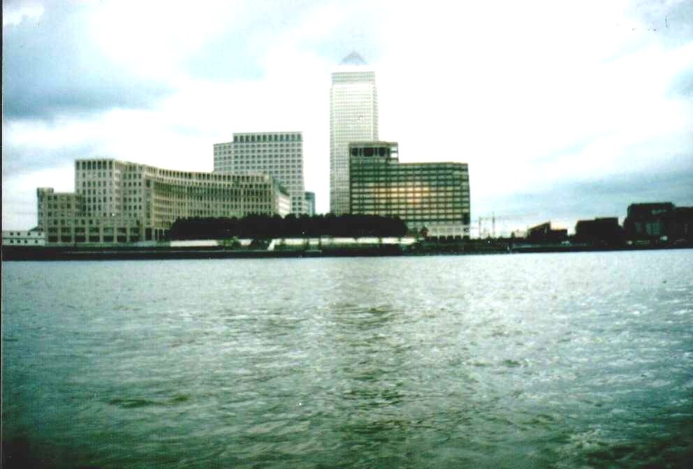 London, Docklands, from Thames - Sept 1996