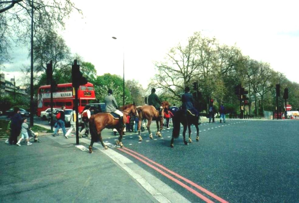 London, by Wellington Arch - May 2001