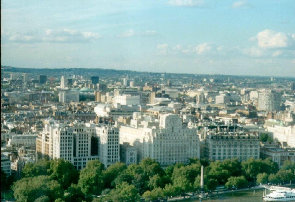 London - from London Eye - Victoria Embankment, Sept 2002