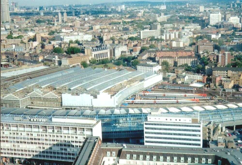 London - from London Eye - Waterloo Station, Sept 2002