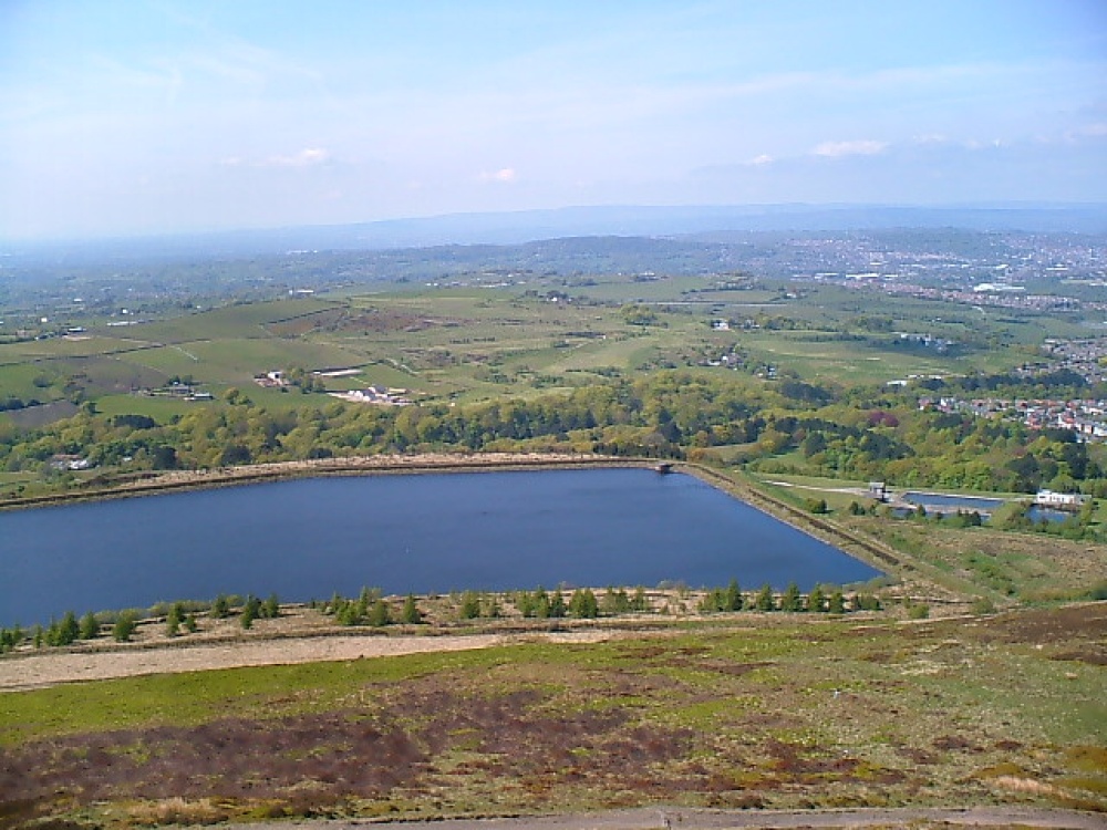 A view of Lancashire from the top of the tower. Darwen, Lancashire.