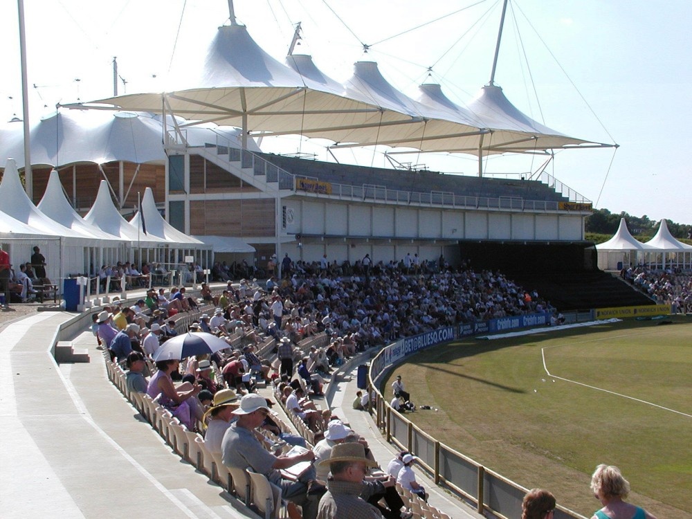 The Rose Bowl at West End, home of Hampshire County Cricket Club.