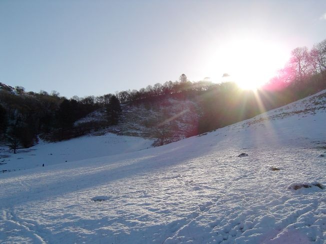 A field on the SE side of Church Stretton under snow, Shropshire.