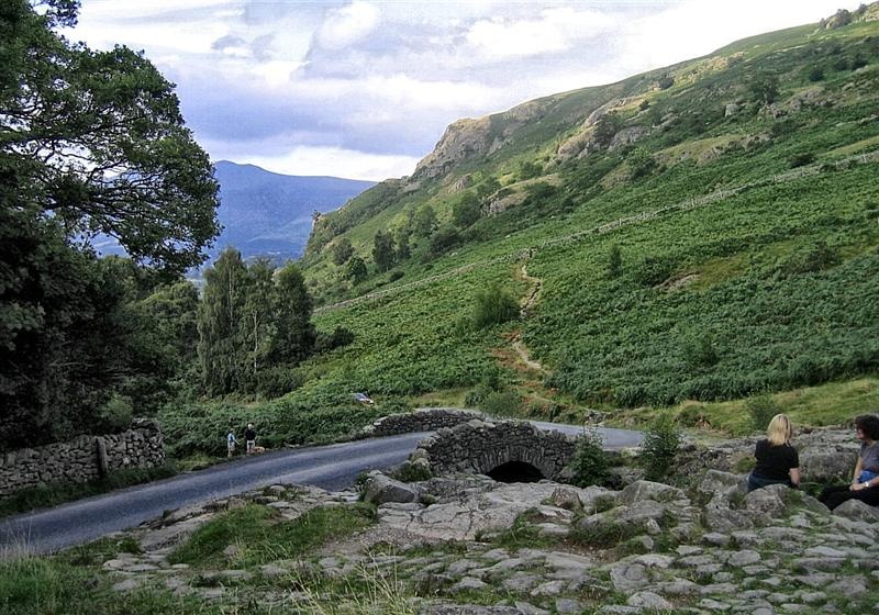 Ashness Bridge with Derwent Water in the distance.  Taken Aug 05 using a Canon Powershot S50