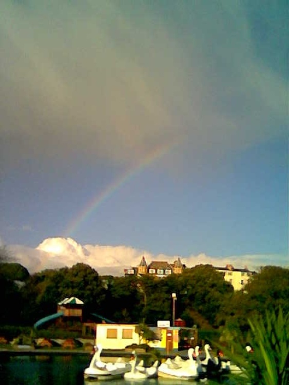 A rainbow near the seaside in Exmouth, Devon