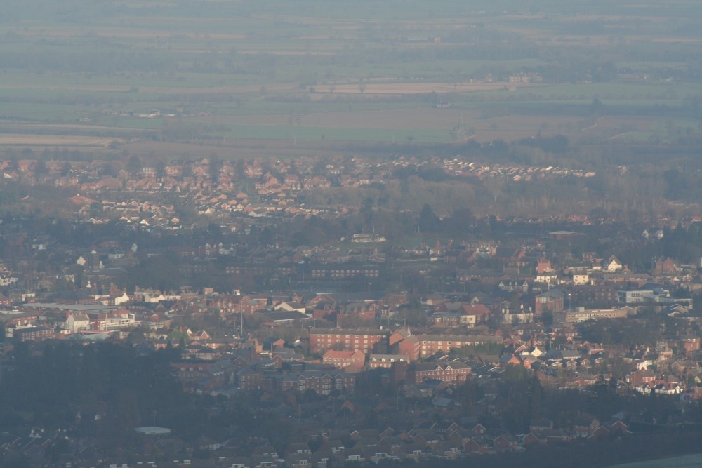 The town of Wellington from the Wrekin. Shropshire.