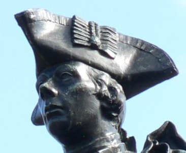 Close up of General Wolfe statue in Greenwich Park