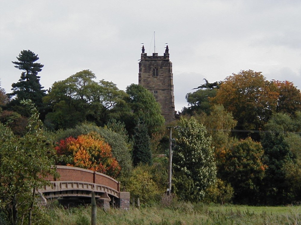 Kingsbury church from Kingsbury Water Park, Warwickshire