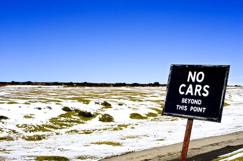 A snow-covered golf course, Kington, Herefordshire.