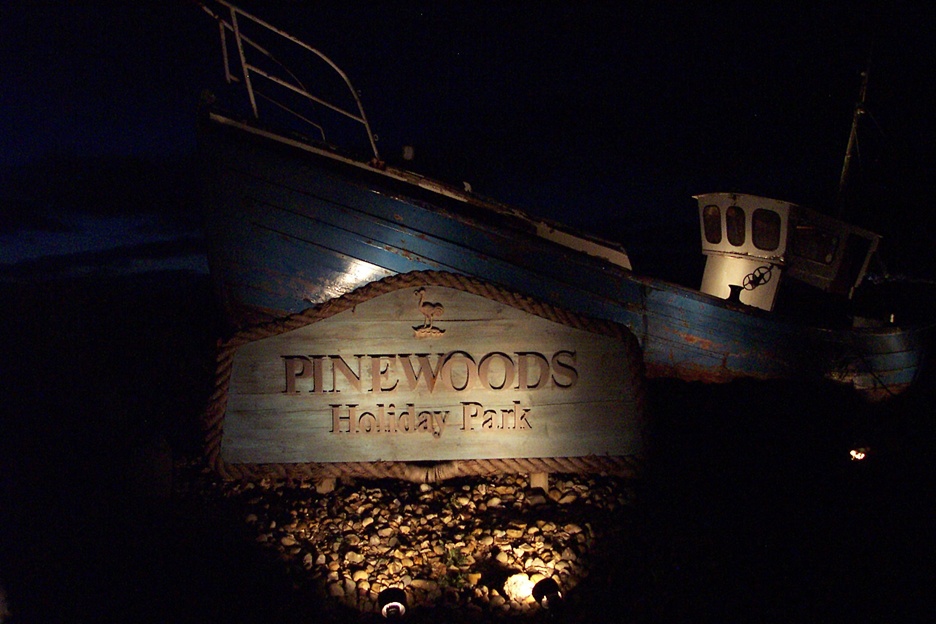 Photograph of The entrance to Pinewoods caravan and camping park, Wells-next-the-Sea.