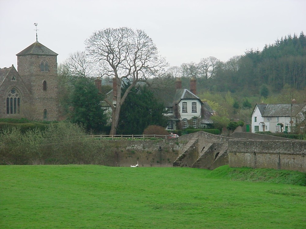 Photograph of The village of Mordiford, Herefordshire. Mordiford bridge, Church and Post Office