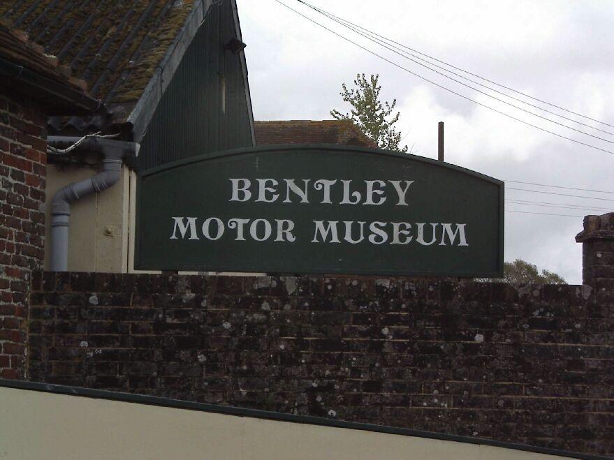 Sign for the Bentley Motor Museum. photo by John Pelling