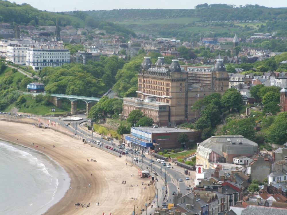 Scarborough with the Grand Hotel in sight.