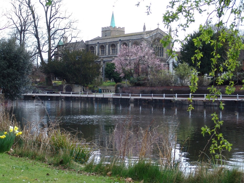 All Saints Church and the ponds, Carshalton