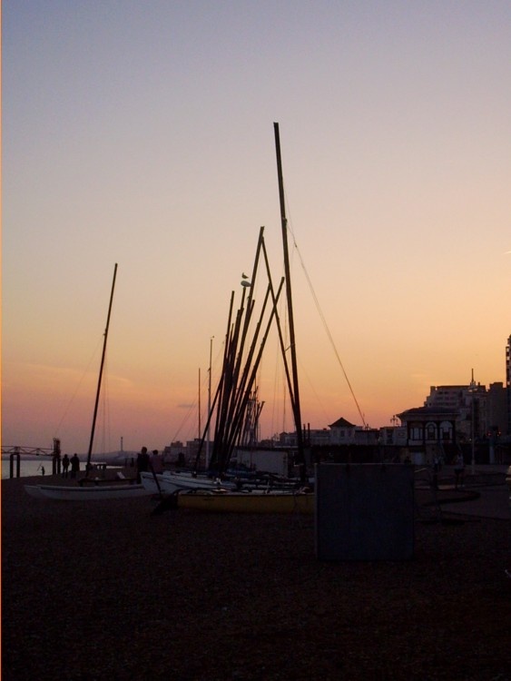 Down by Brighton seafront near the old pier.
On a summers evening.