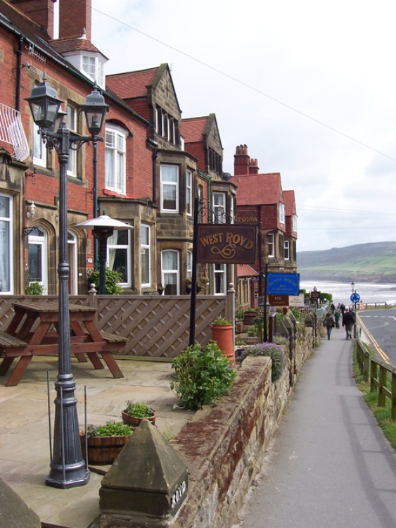 Hillside down to Robin Hood's Bay, North Yorkshire