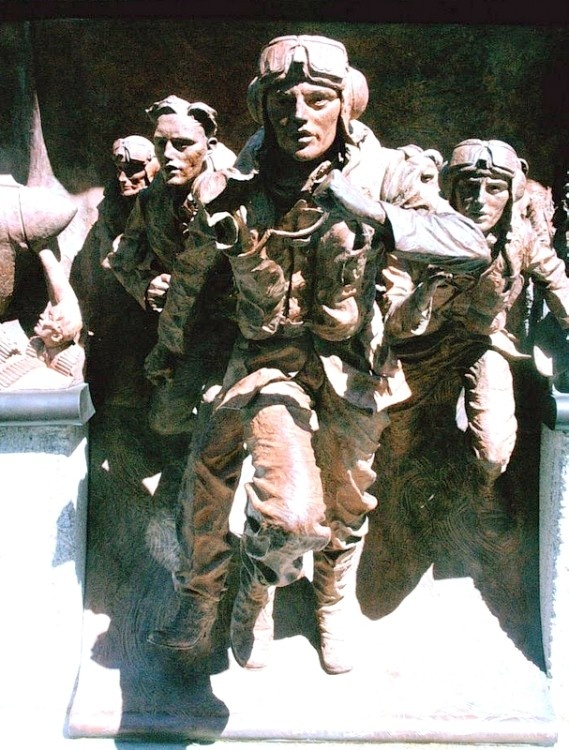 The Battle of Britain Memorial, along the Victoria Embankment in London.