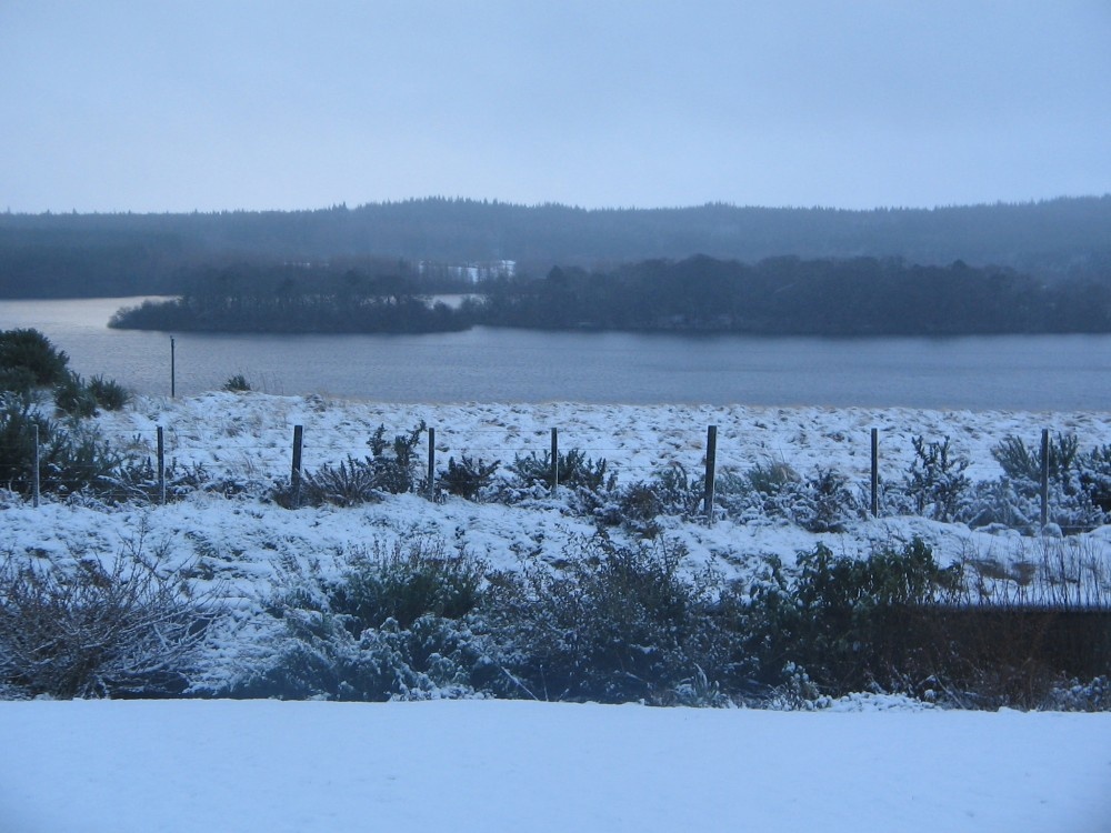 Photograph of this is Lochussie in the highlands in the snow