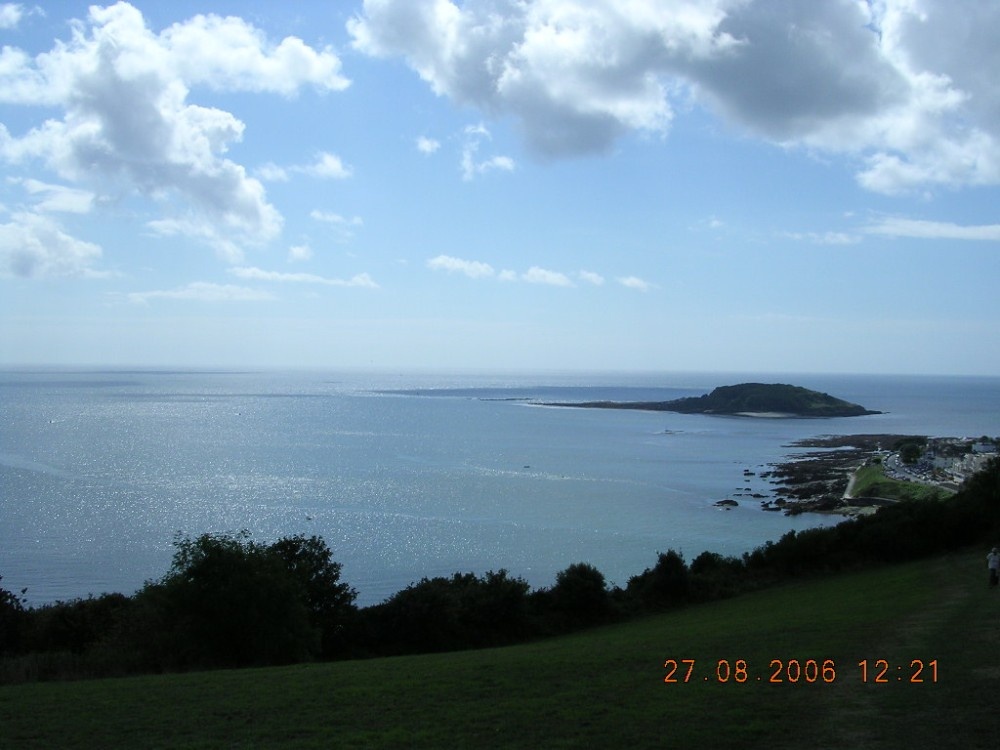 Looe Island in Cornwall at dusk