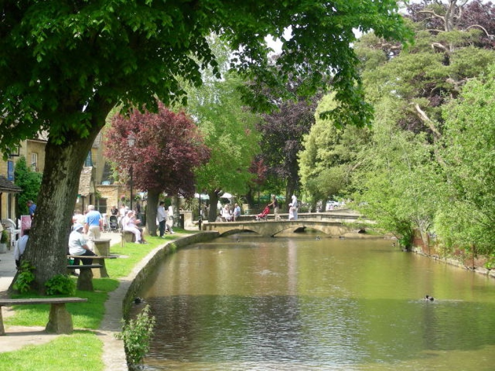 River in Bourton-on-the-Water, Gloucestershire. 
June 2006