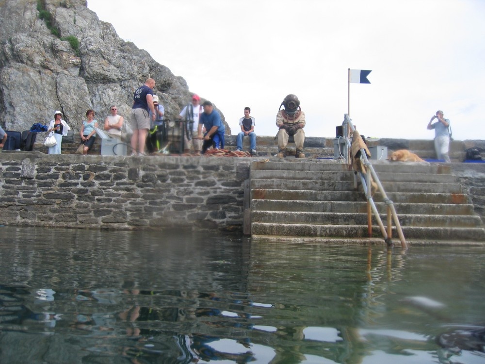 Hard Hat Diving in Mevagissey in Cornwall