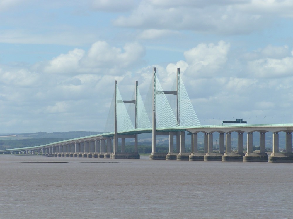 The New Severn Bridge from Severn Beach, Gloucestershire