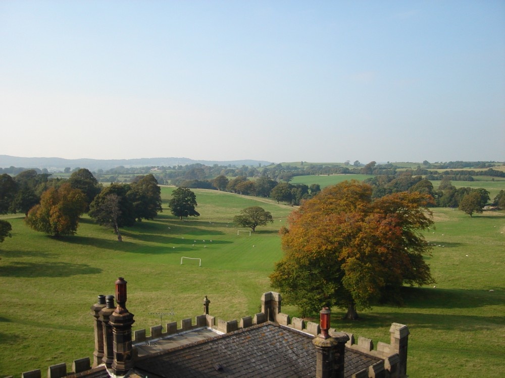 Village of Capernwray, view from the top of the tower at Capernwray Hall