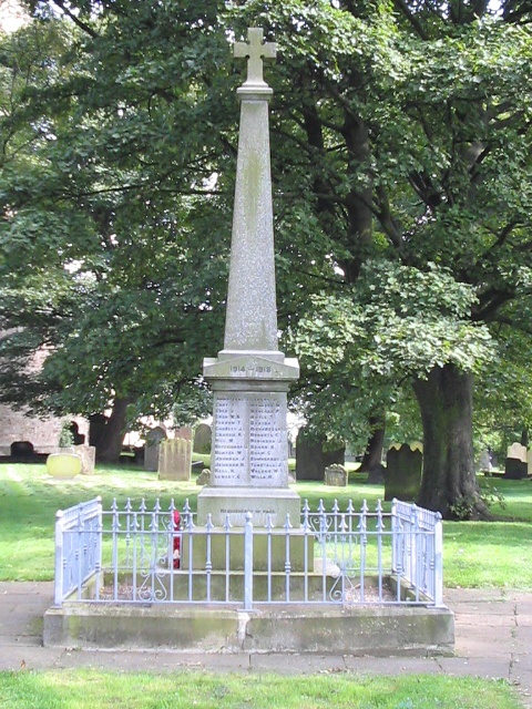 War Memorial, St John the evangelist church. Kirk Merrington, County Durham