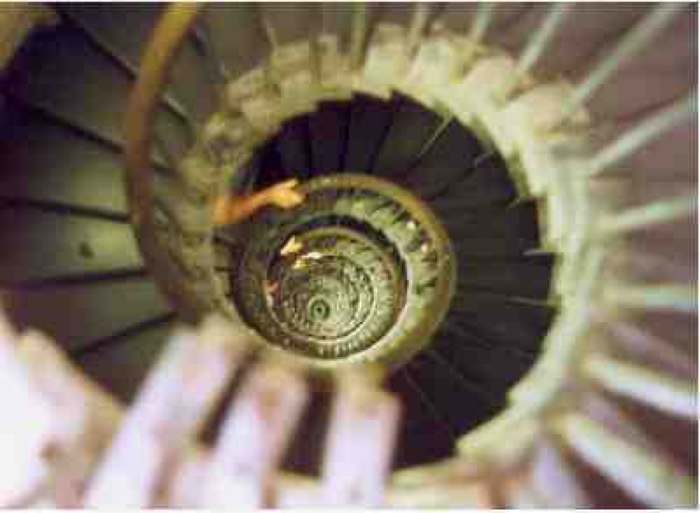 Looking down the staircase of The Great Fire of London Monument, London