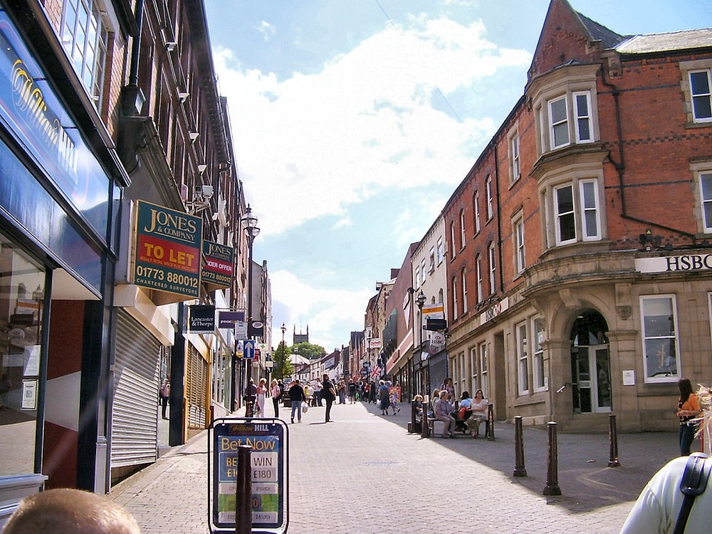 Looking up bath street, Ilkeston, Derbyshire.