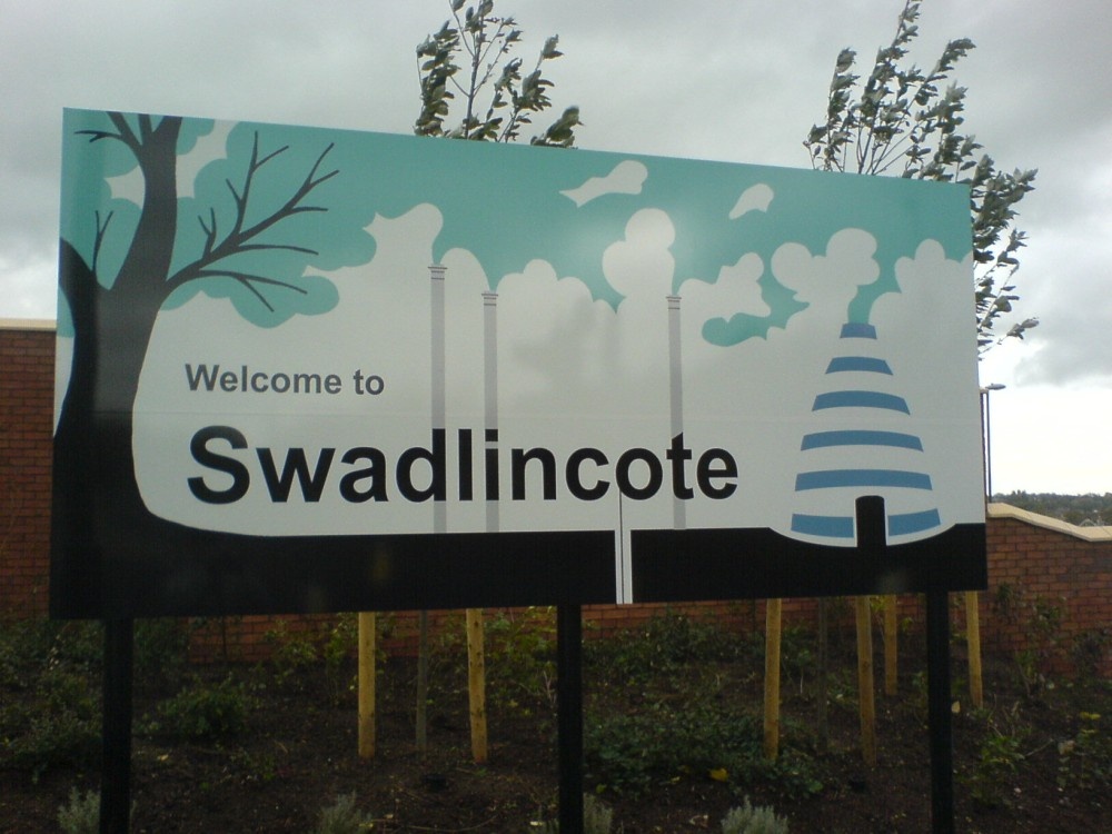 The town of Swadlincote, South Derbyshire