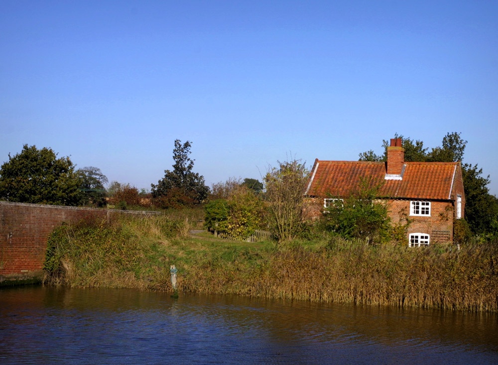 Cottage on River Alde at Snape, Suffolk.