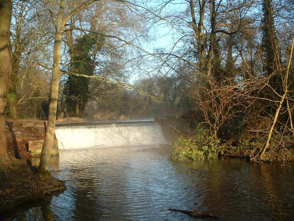 Cassiobury Park, Watford. Sun and Waterfall