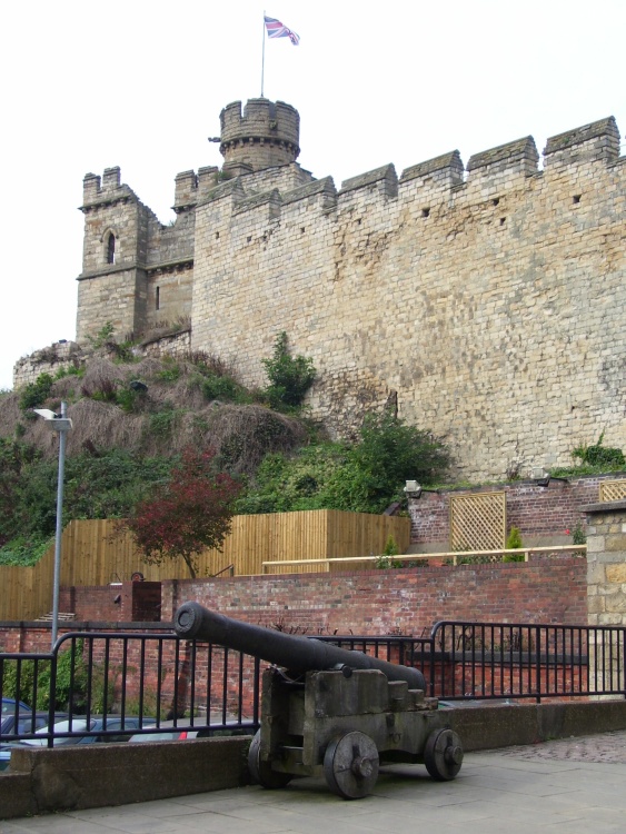 Outside Lincoln Castle, Lincoln, Lincolnshire.