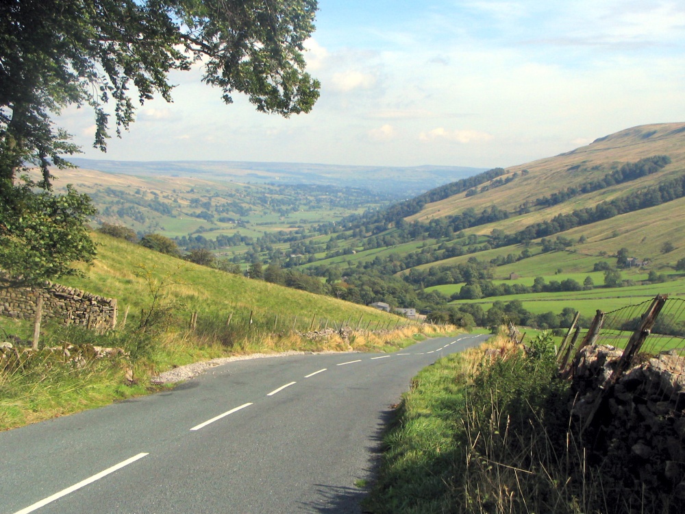 View into Wensleydale from Bishopdale, Yorkshire Dales National Park.