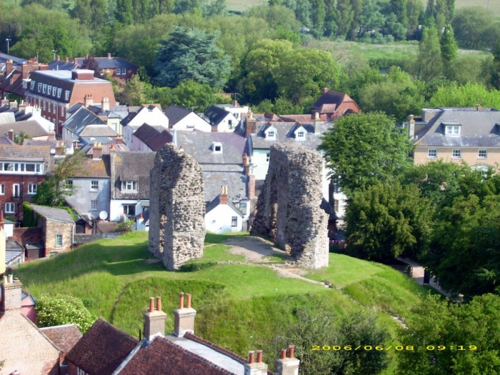 The Castle from Christchurch Priory Tower, Christchurch, Dorset