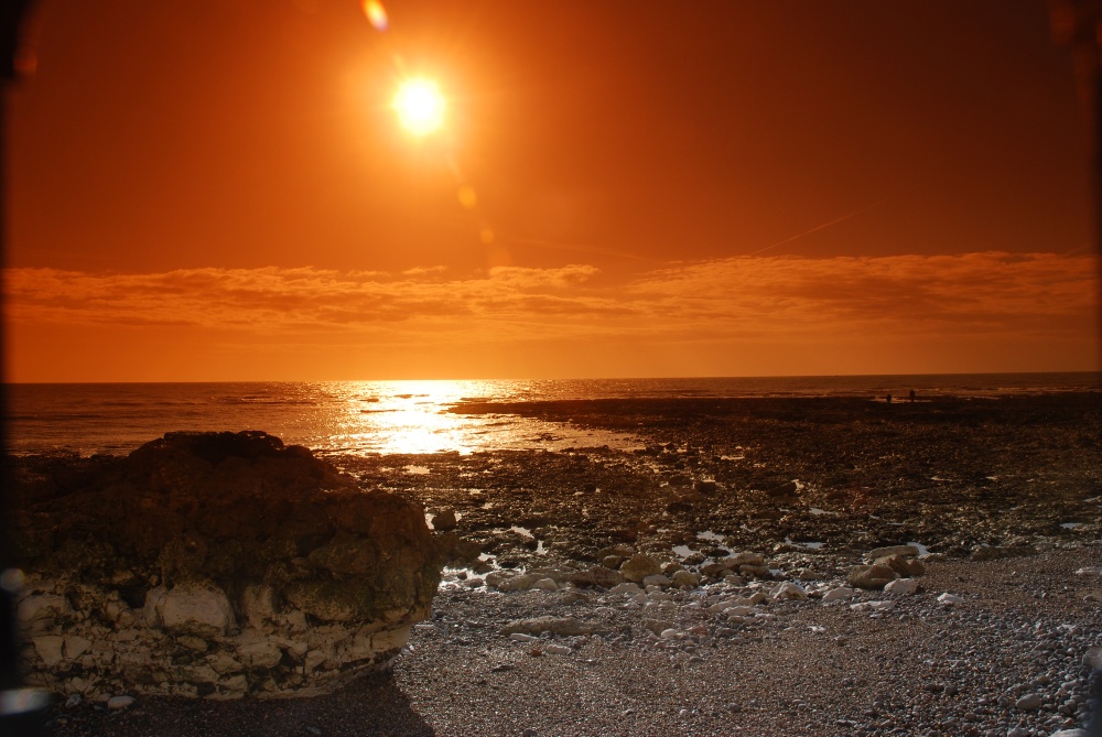 Cuckmere Haven over the rock pools, East Sussex.