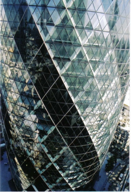 The impressive Gherkin taken from St Helens tower level 16 in London.