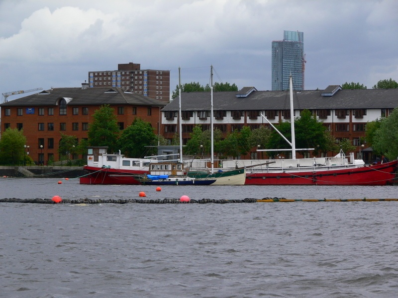 Boat At Salford Quays, Salford, Greater Manchester.