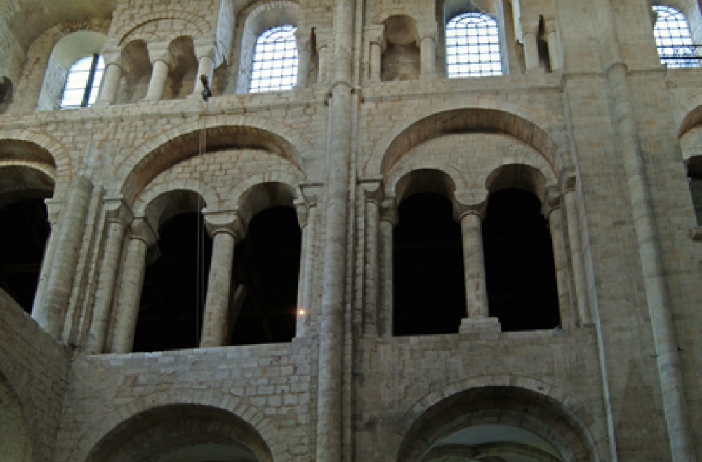 Winchester Cathedral, Winchester, Hampshire. North Transcept Norman Arches photo by William Owens