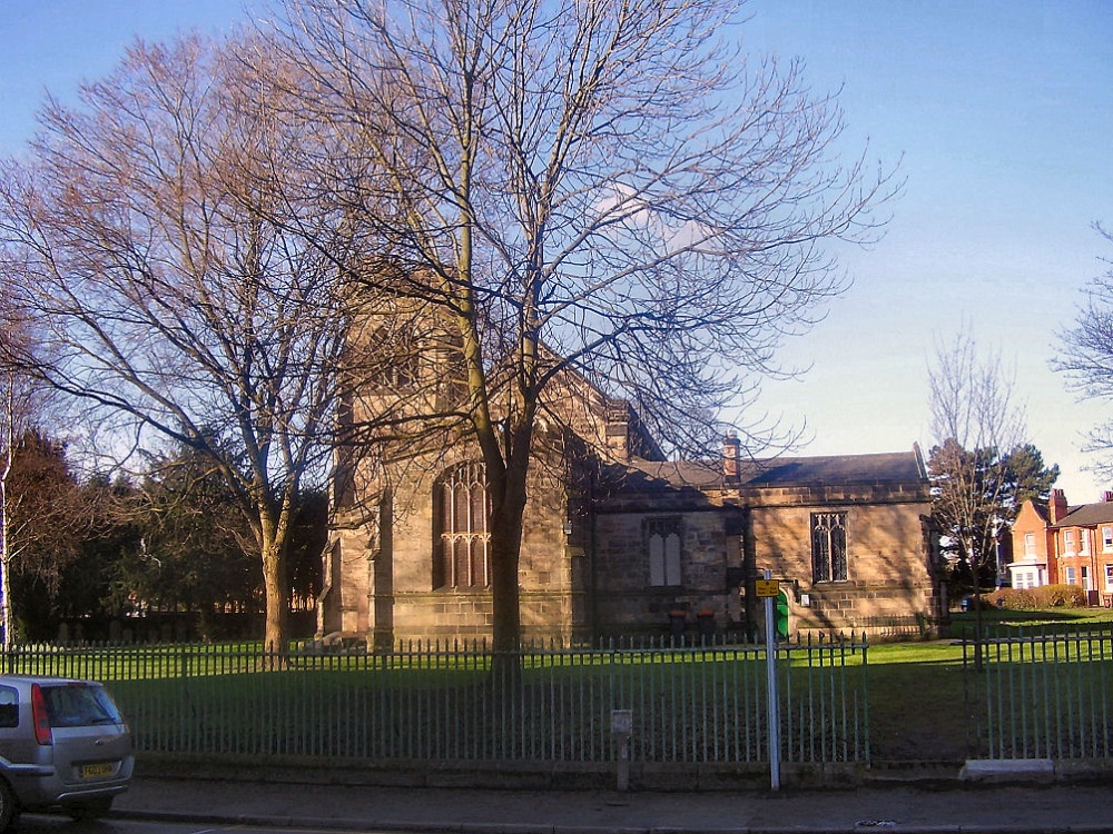 View of Beeston parish church from Church Street. Beeston Nottinghamshire