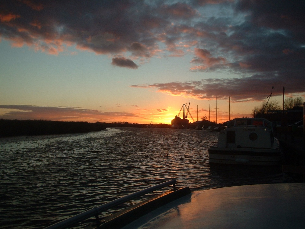 October sunset at Reedham on the Norfolk Broads